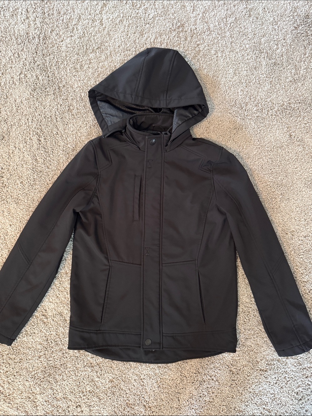 Kids Hooded Softshell Jacket - Black